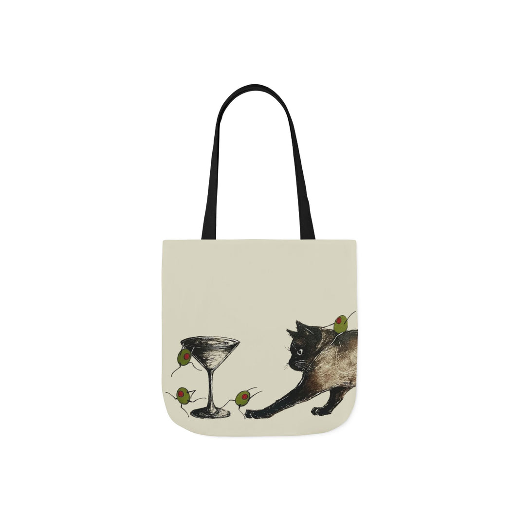 A Game of Cat and Olive Bag