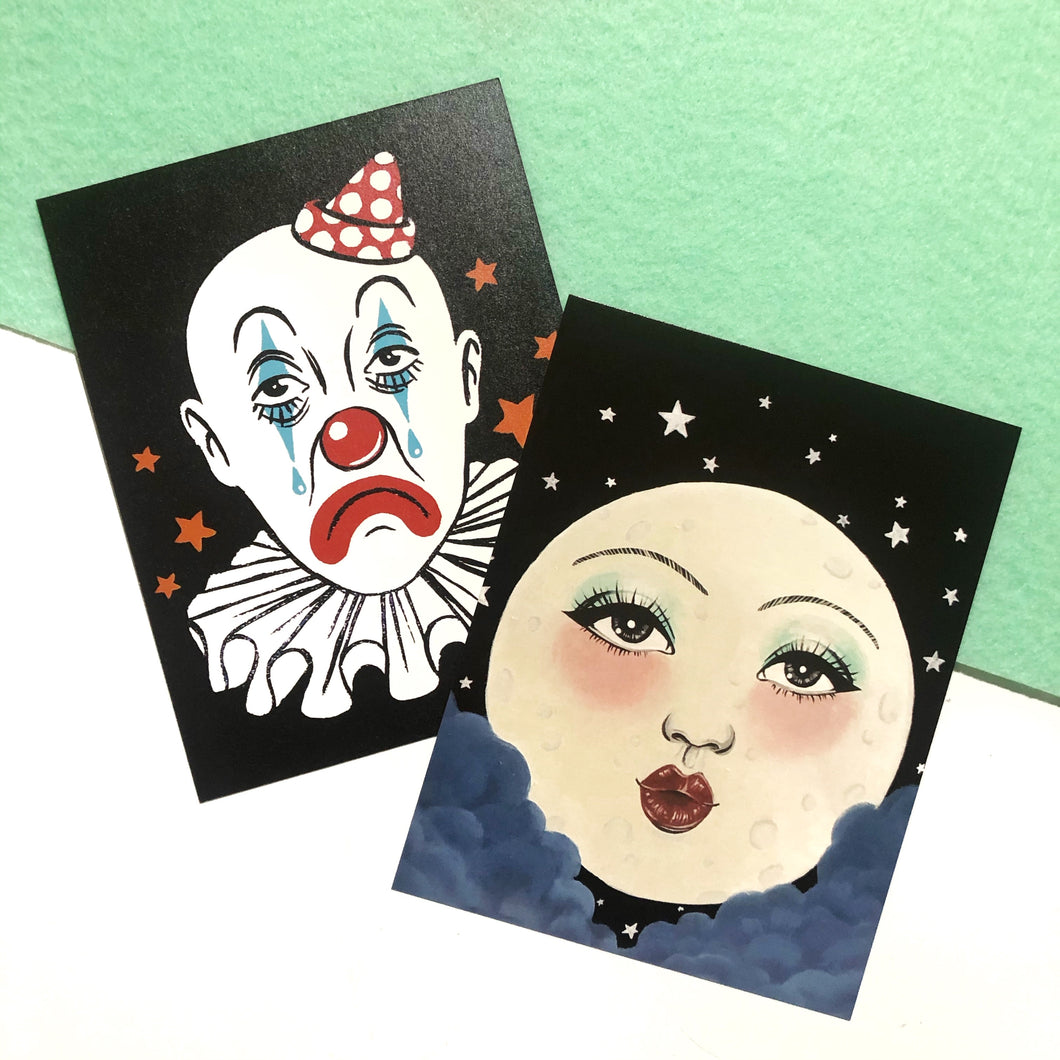 Clown and Moon Print